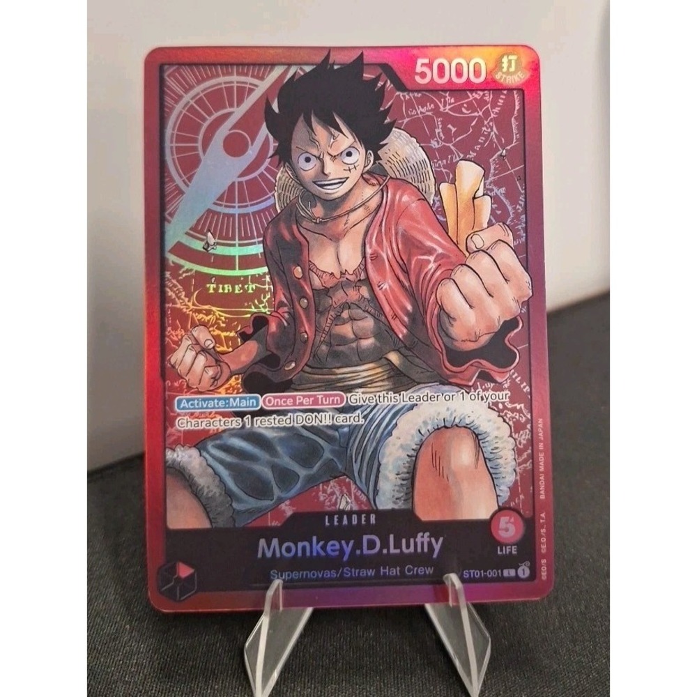2022 One Piece Monkey D. Luffy PRE ERRATA  holo Foil ST01-001 Pre-errata RARE